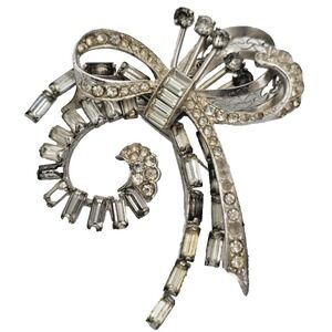 Vintage CRC Charles Reis 1/20 12K GF Clear Rhinestone Brooch